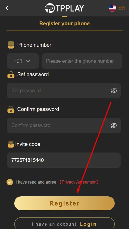  tap on register